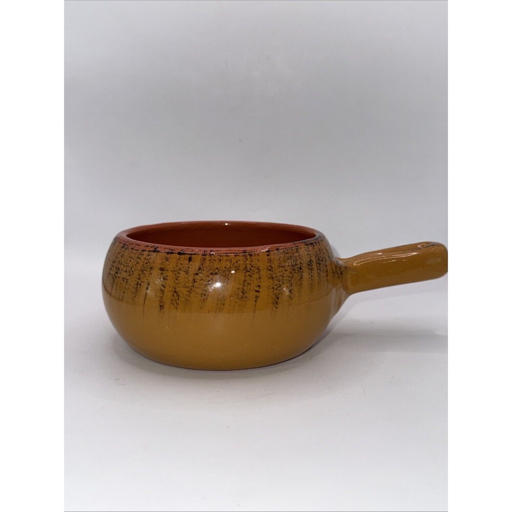 De Silva Bowls Soup Chili Handle Italian Distressed Orange